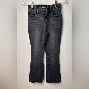 Old Navy High-Rise Flare Charcoal Black Jeans Adjustable Waist Size 12